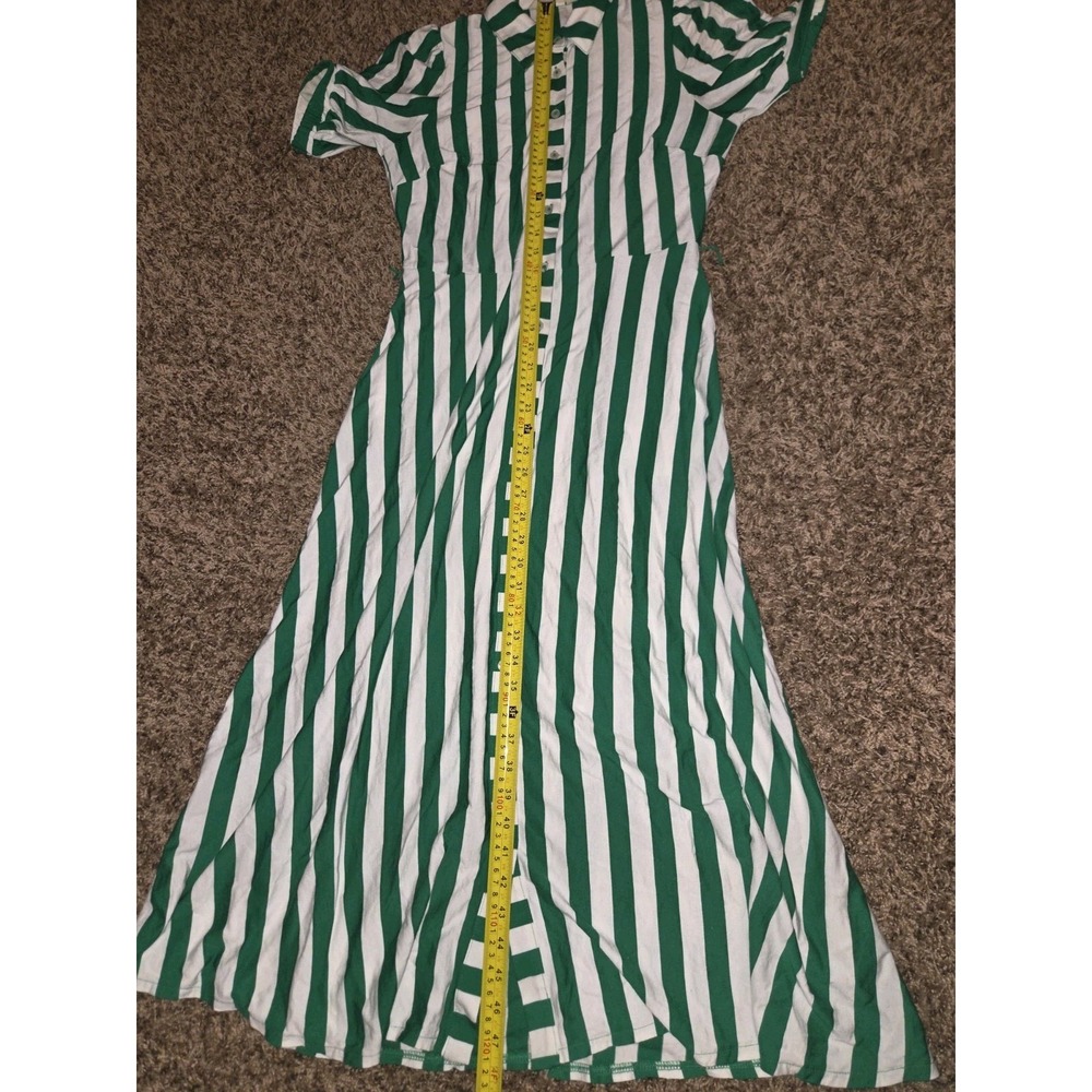 Boden Dress Womens Size US 6R Green White Striped Button Up Midi Shirt - Picture 13 of 16